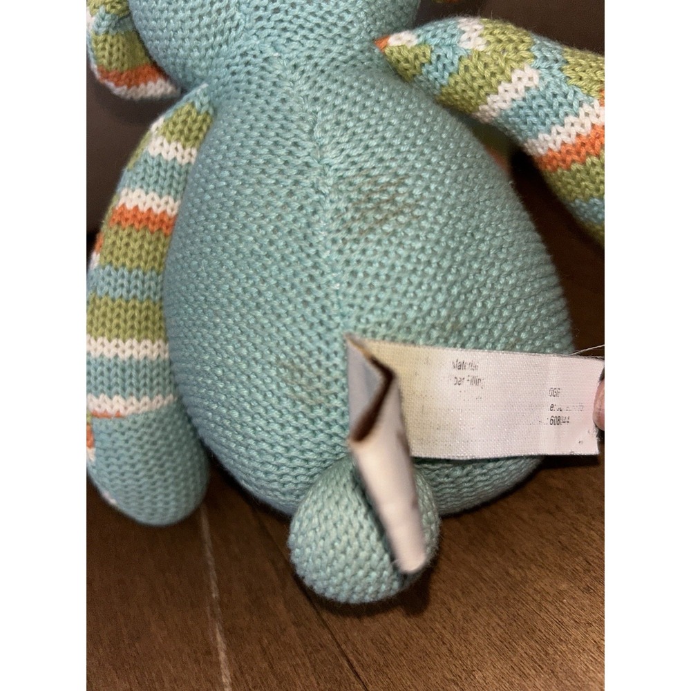 Maison Chic Handmade 12" Knit Stuffed Dog Plush Medium Size Vintage Stripes - Picture 6 of 9